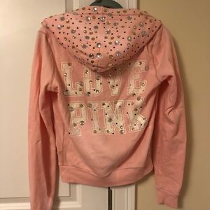 Victoria’s Secret PINK, rhinestone zip up, size S